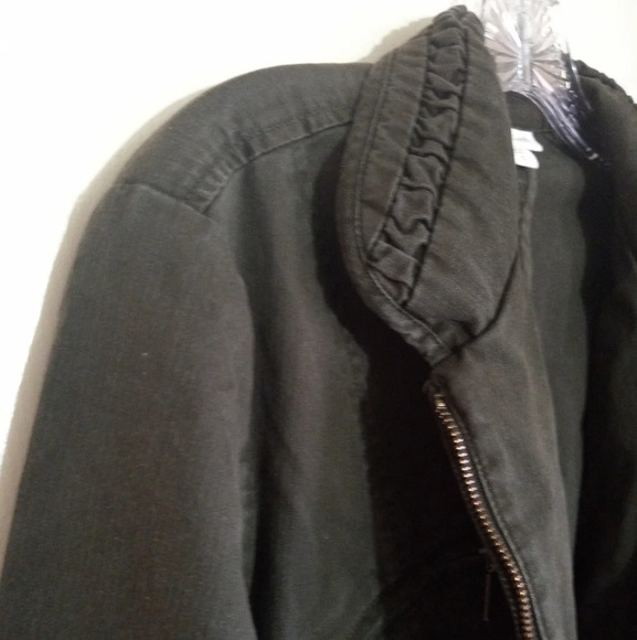 Coldwater Creek army green utility zip up jacket women size 12 - Picture 12 of 12